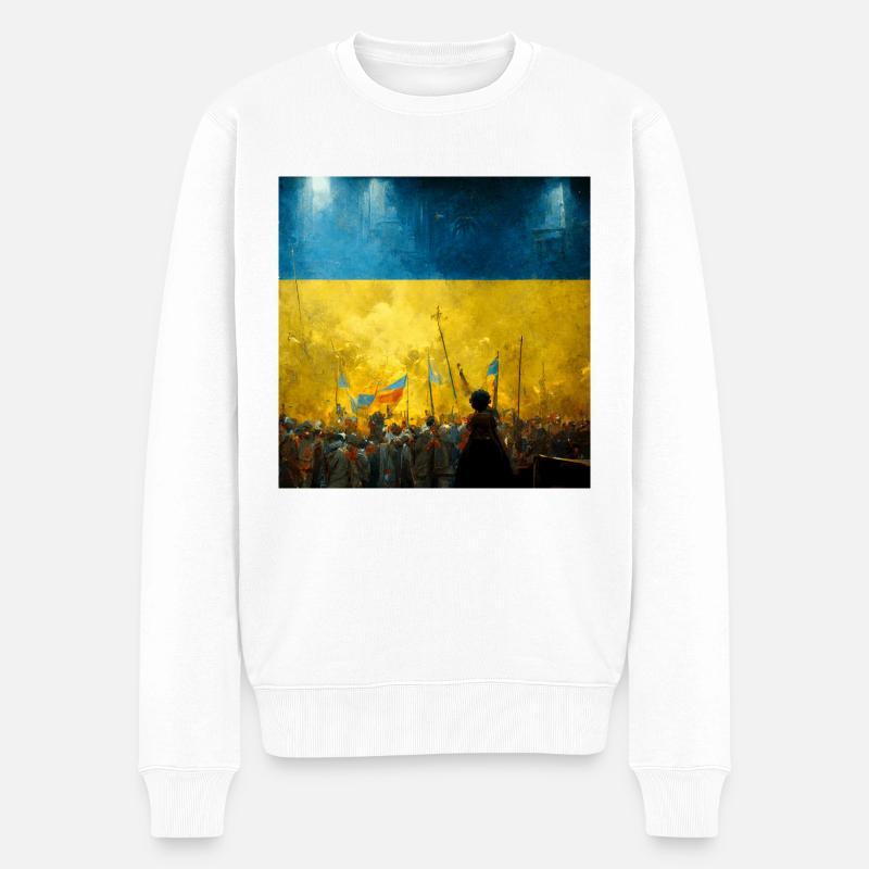Victoire de l’Ukraine - Pull Premium bio Homme - blanc