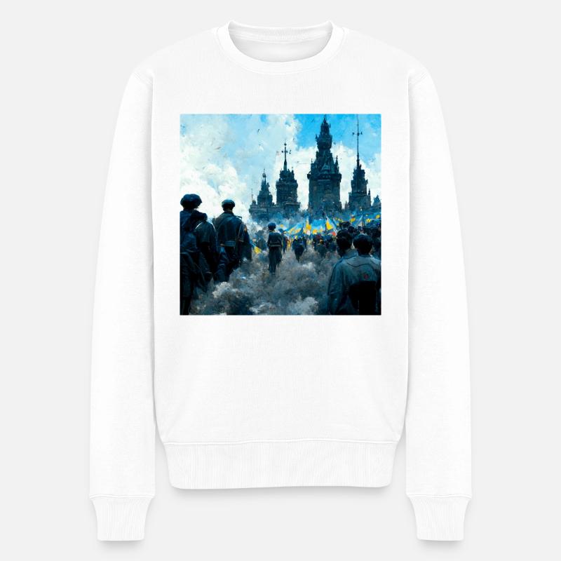 Sieg Der Ukraine - Männer Premium Bio Pullover - Weiß