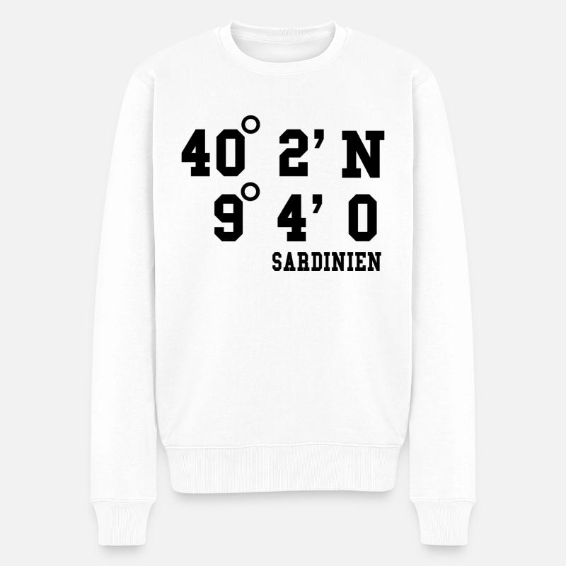 Sardinien Urlaub Sardegna Italien Geschenk Idee - Männer Premium Bio Pullover - Weiß