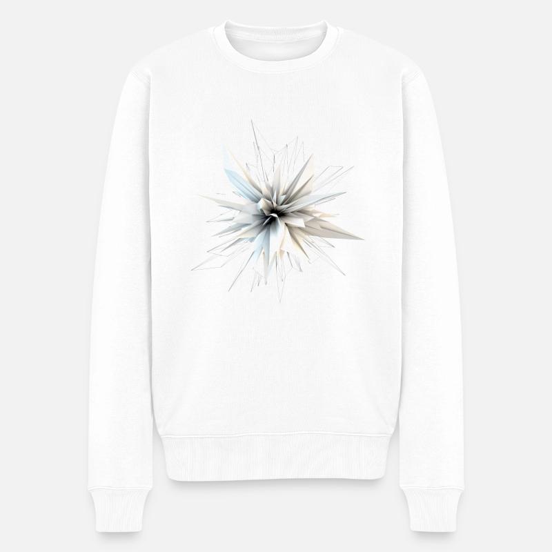 Low Poly Star - Männer Premium Bio Pullover - Weiß
