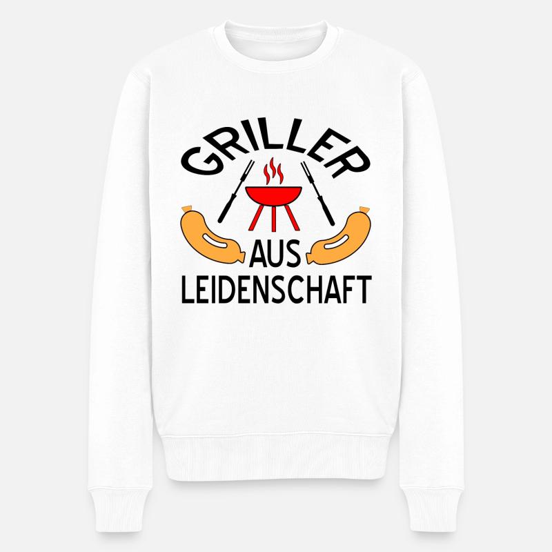 Grillen - Männer Premium Bio Pullover - Weiß