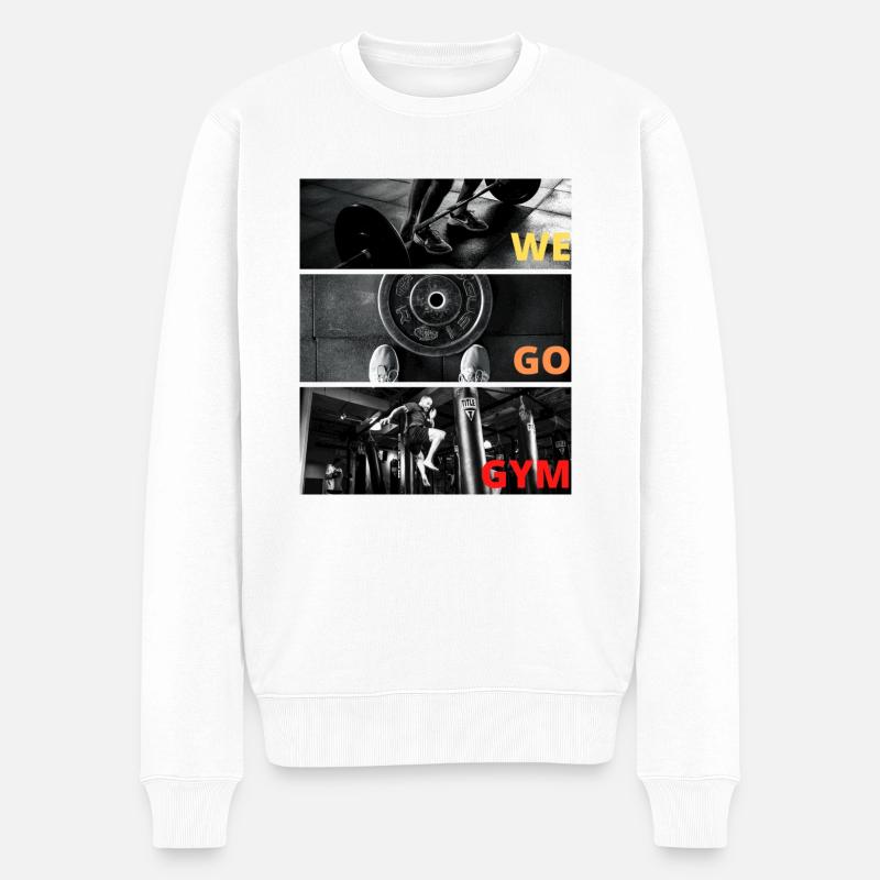WE GO GYM - Männer Premium Bio Pullover - Weiß