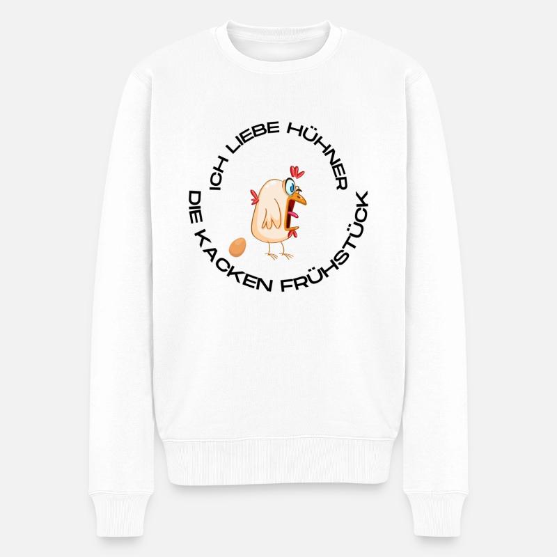 Ich liebe Hühner - Männer Premium Bio Pullover - Weiß