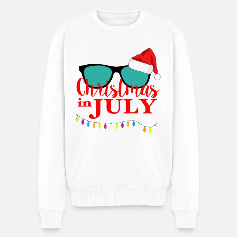 noël en juillet,juillet - Pull Premium bio Homme - blanc