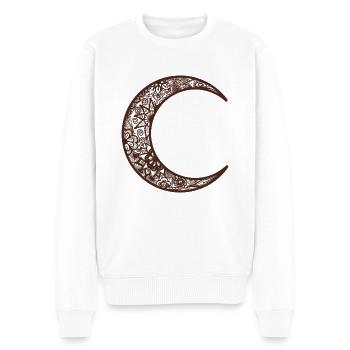 Tatouage au henné marron Croissant de lune - Pull Premium bio Homme - blanc - Devant - Thijin (182cm)