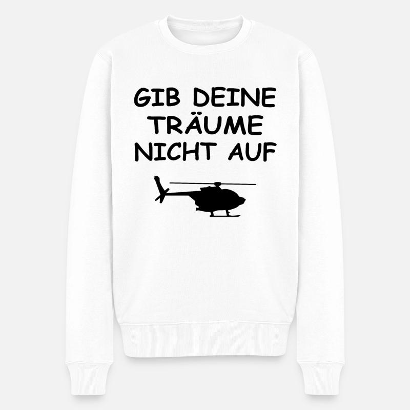Hubschrauber - Männer Premium Bio Pullover - Weiß