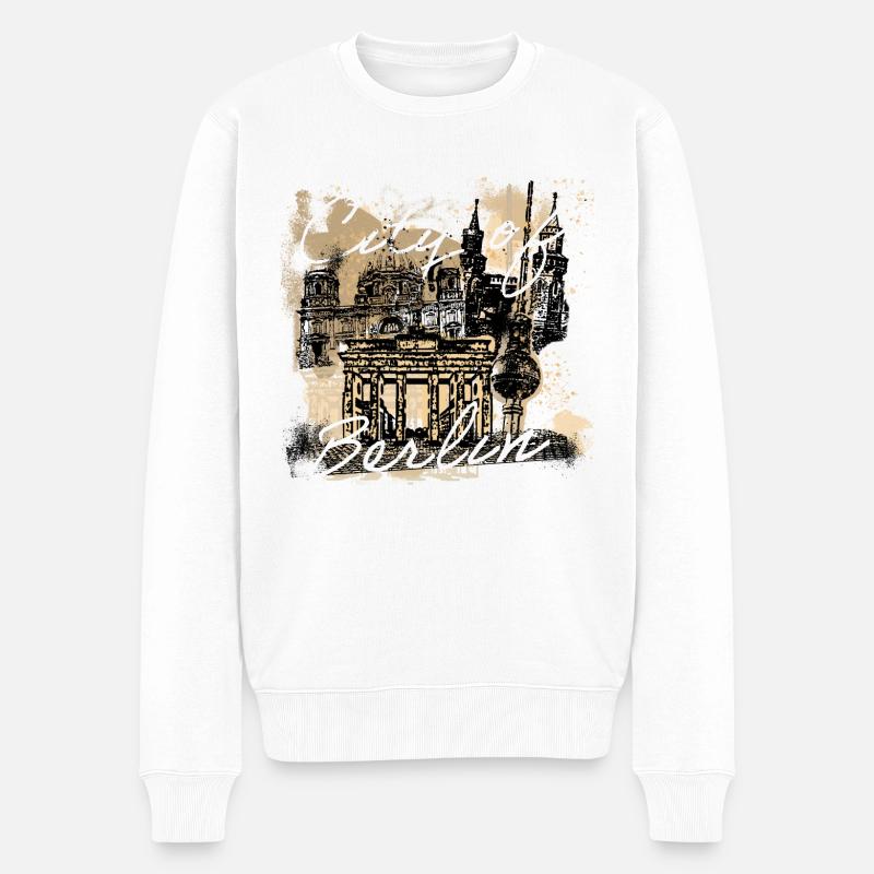 Ville de Berlin - Pull Premium bio Homme - blanc