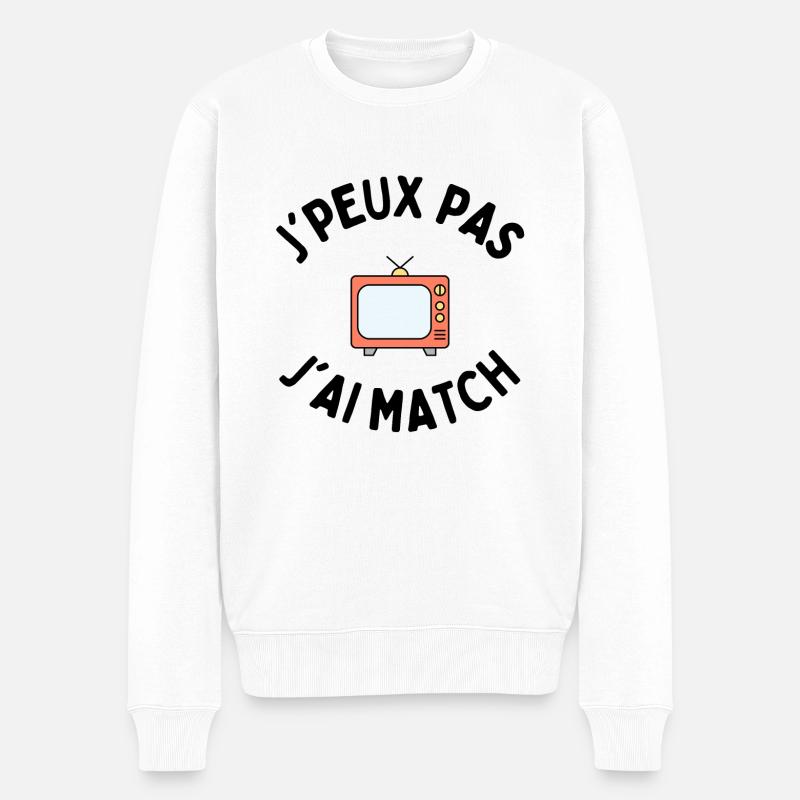 j'peux pas j'ai match - Pull Premium bio Homme - blanc