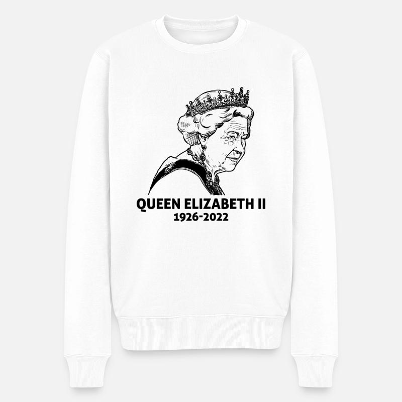 Königin Elisabeth II. 1926 - 2022 - 96 Jahre - Männer Premium Bio Pullover - Weiß