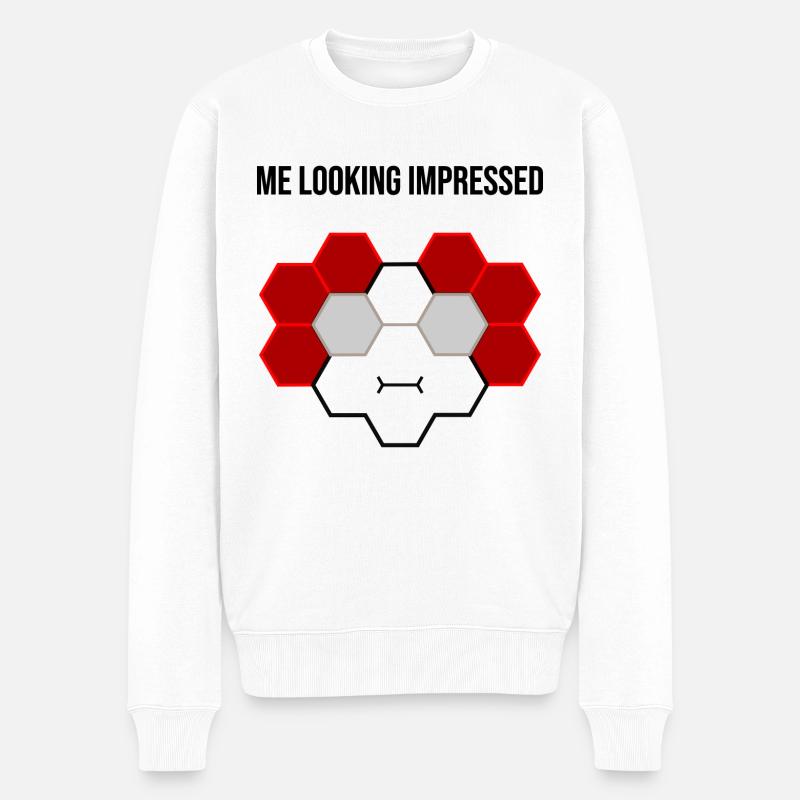 Me looking impressed - Männer Premium Bio Pullover - Weiß