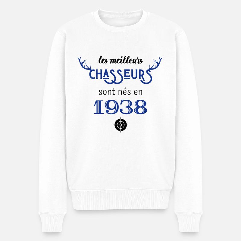 Anniversaire chasseur 1938 - Pull Premium bio Homme - blanc