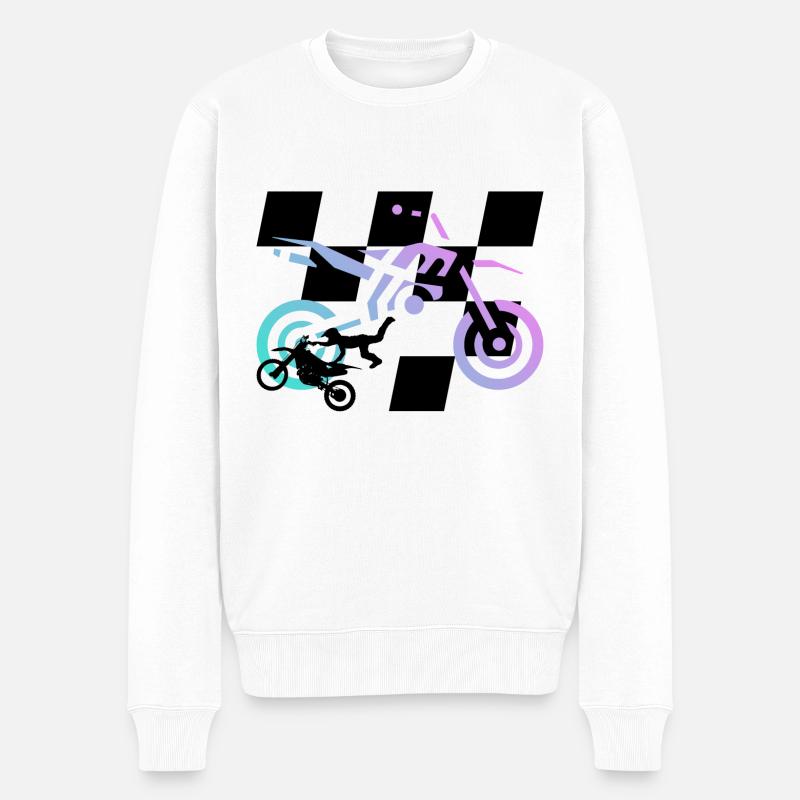 motocross - Pull Premium bio Homme - blanc