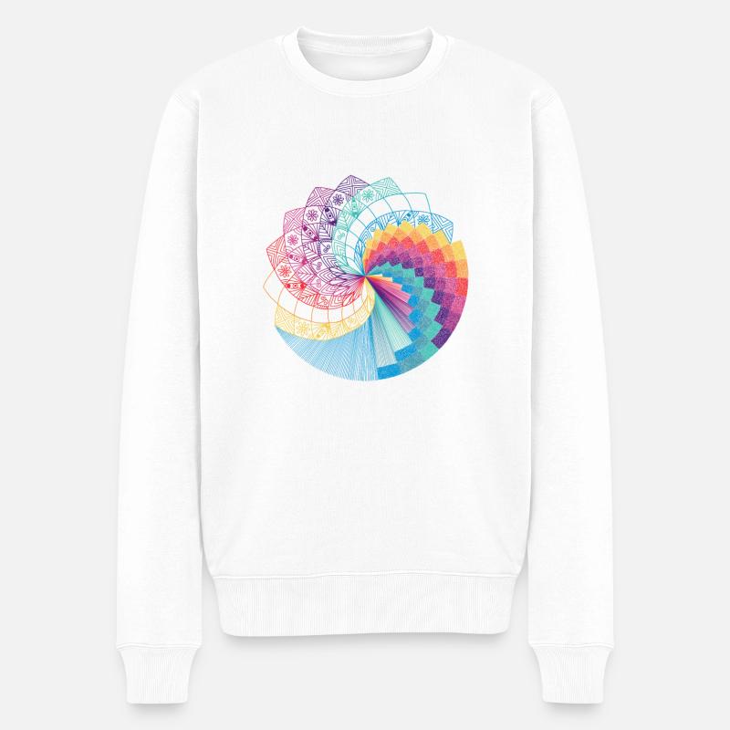 Mandala 1 - Pull Premium bio Homme - blanc