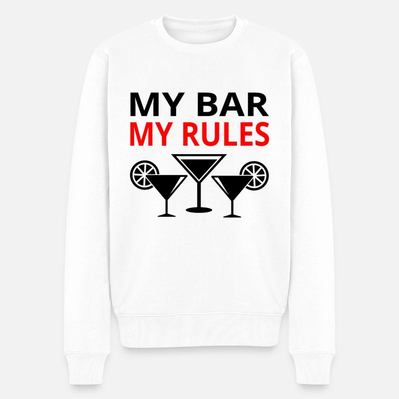 Bar - Männer Premium Bio Pullover - Weiß