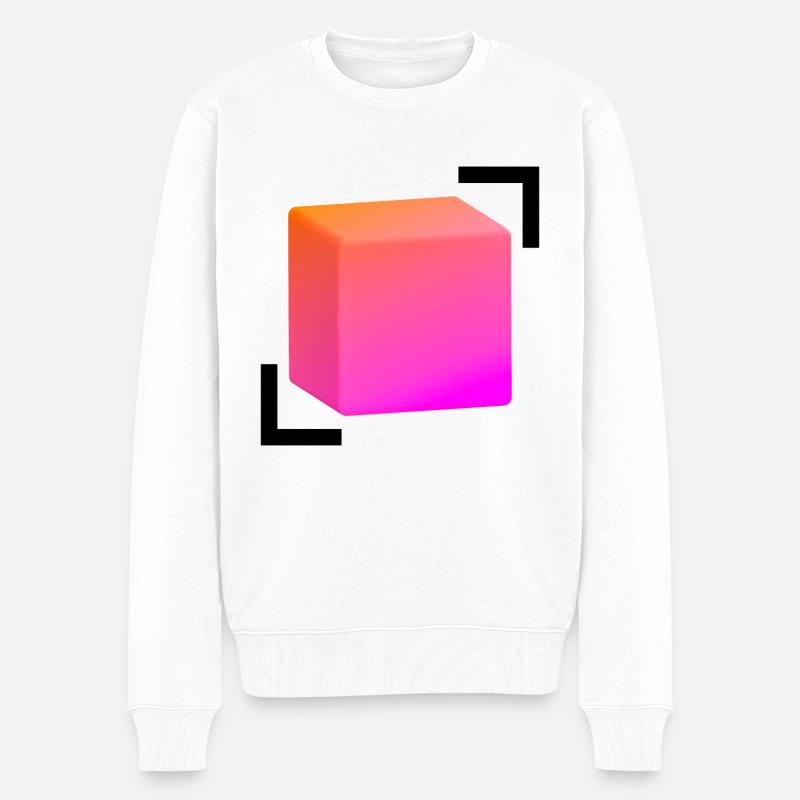 Farbwüfel - Männer Premium Bio Pullover - Weiß