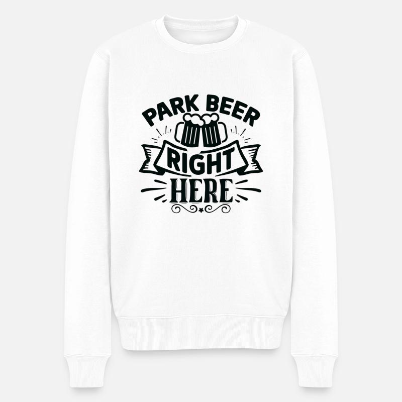 Park Beer juste ici - Pull Premium bio Homme - blanc