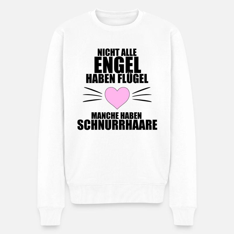 KATZEN - KATZE - NICHT ALLE ENGEL HABEN FLÜGEL... - Männer Premium Bio Pullover - Weiß