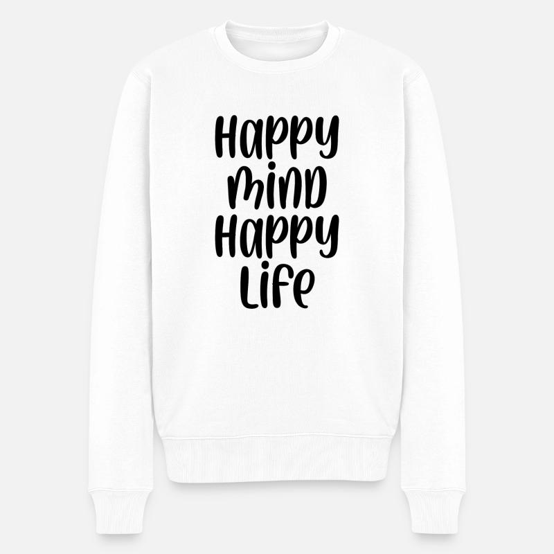 heureux vie heureuse - Pull Premium bio Homme - blanc