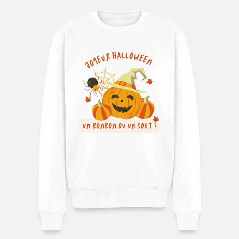HALLOWEEN - Pull Premium bio Homme - blanc
