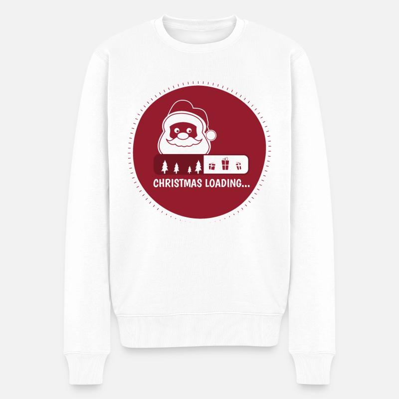 CHRISTMAS IS LOADING - Männer Premium Bio Pullover - Weiß