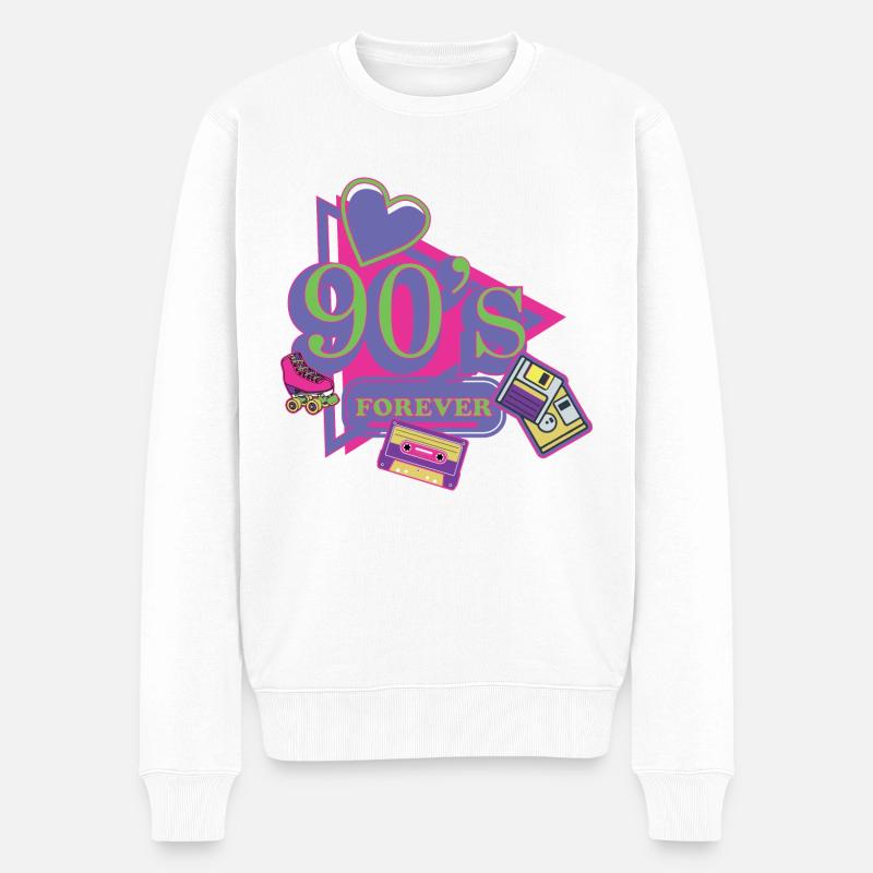 1990iger Sprüche 90s Geschenksidee - Männer Premium Bio Pullover - Weiß