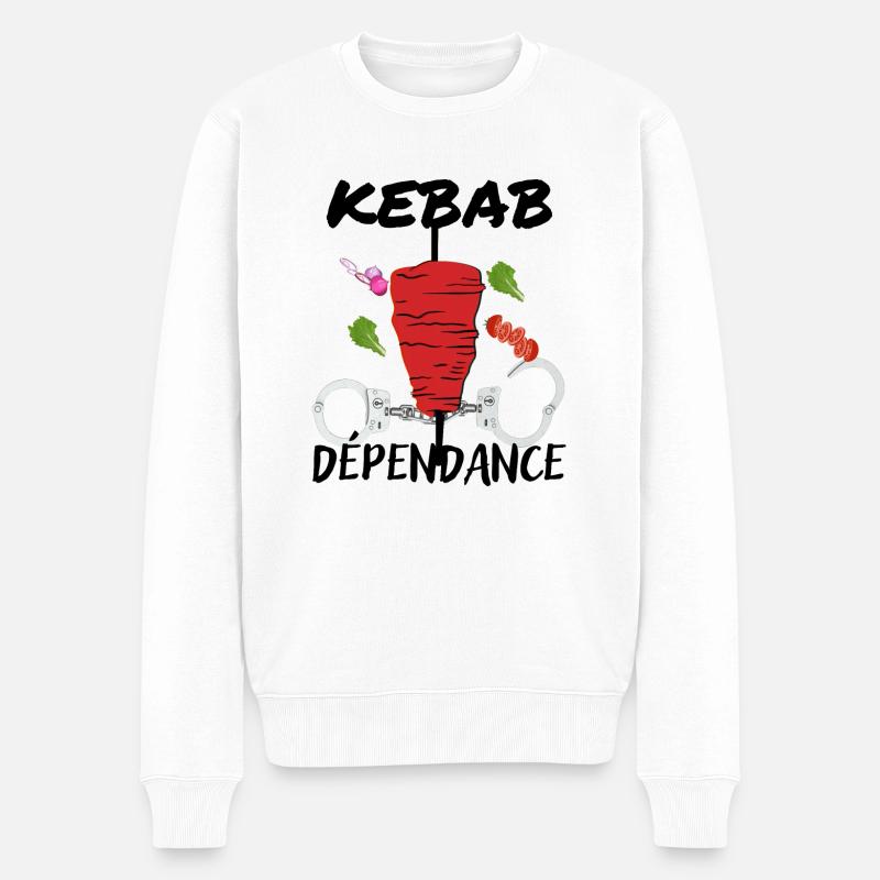 KEBAB DÉPENDANCE - Pull Premium bio Homme - blanc