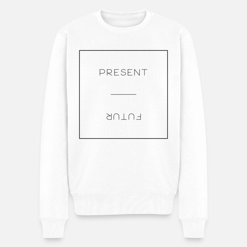 GEGENWÄRTIGE ZUKUNFT - Männer Premium Bio Pullover - Weiß