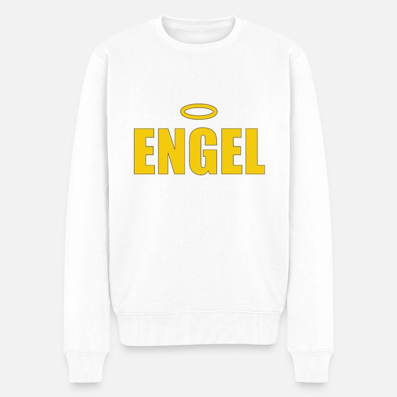 ENGEL - HIMMEL - HEILIGENSCHEIN - Männer Premium Bio Pullover - Weiß