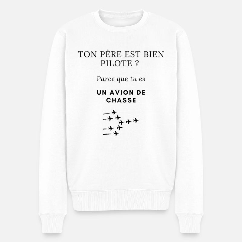 Drague avion de chasse - Pull Premium bio Homme - blanc