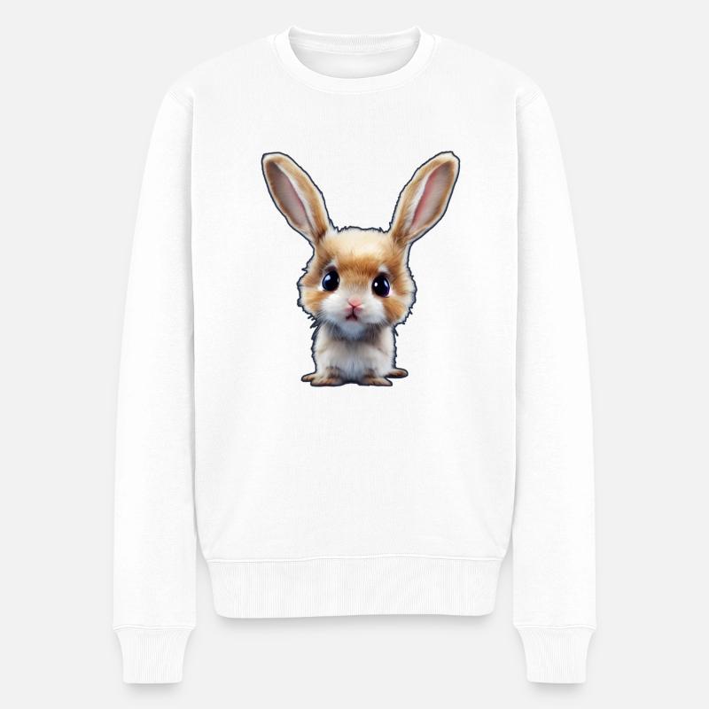 süßer Hase - Männer Premium Bio Pullover - Weiß