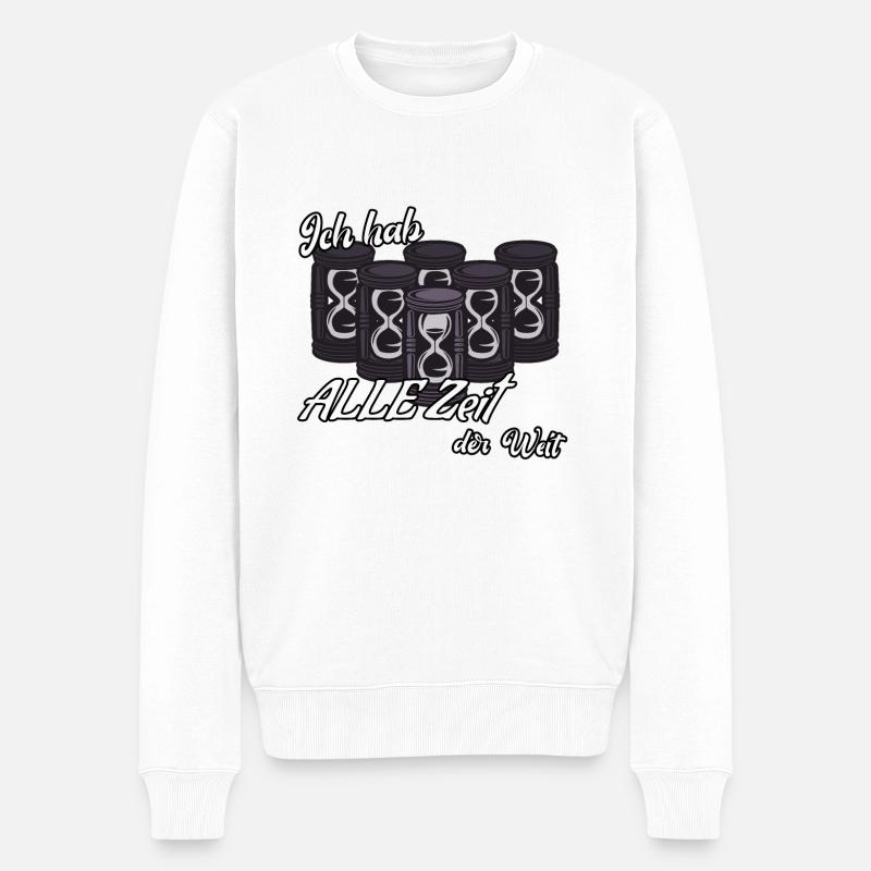 Ich hab alle Zeit der Welt - Sanduhren Lebenszeit - Männer Premium Bio Pullover - Weiß
