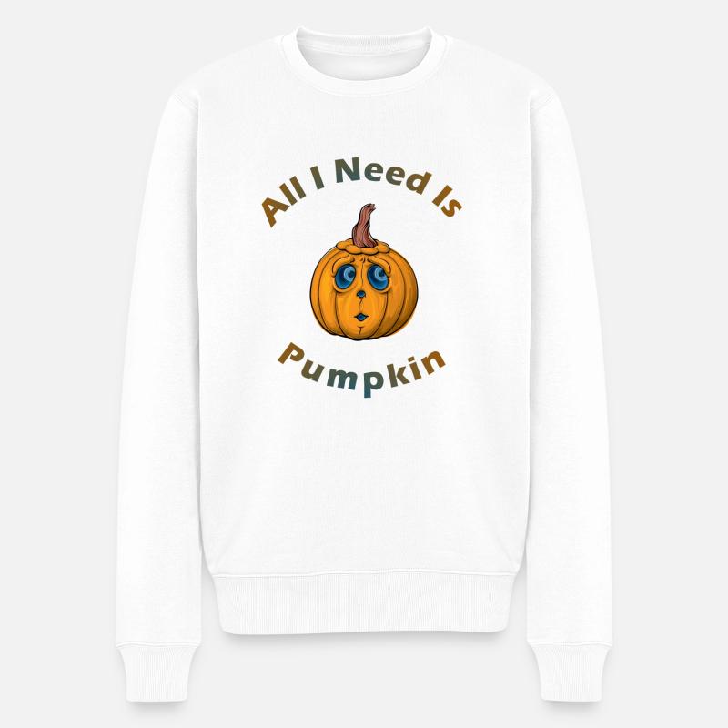 Halloween - Männer Premium Bio Pullover - Weiß