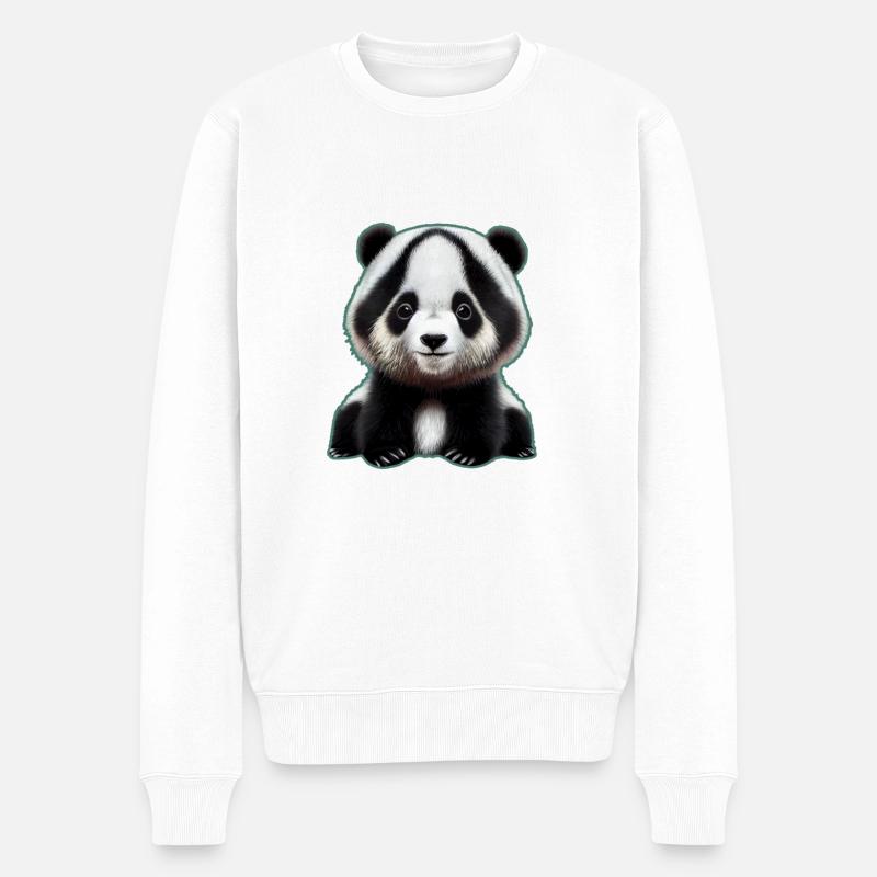 Panda 5 - Männer Premium Bio Pullover - Weiß