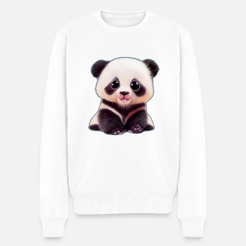 doux panda - Pull Premium bio Homme - blanc
