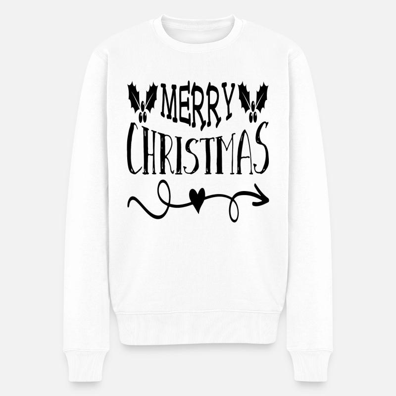 Merry Christmas - Männer Premium Bio Pullover - Weiß