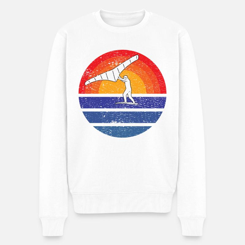 Windsurfer Geschenk Kitesurfer Surfen Windsurfing - Männer Premium Bio Pullover - Weiß