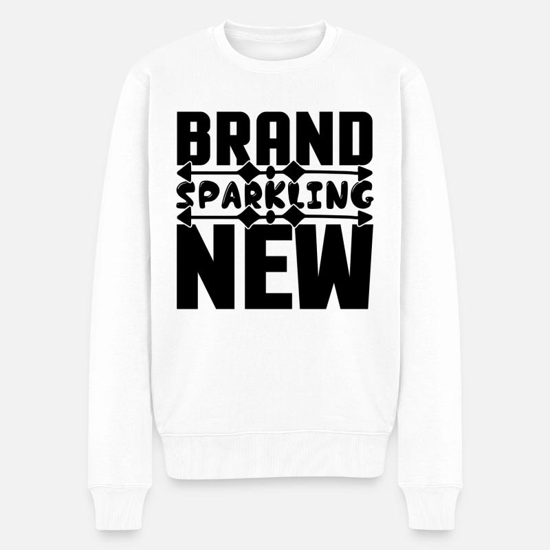 Brand sparkling New - Männer Premium Bio Pullover - Weiß