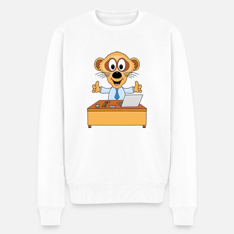 ERDMÄNNCHEN - ARBEIT - JOB - BERUF - MITARBEITER - Männer Premium Bio Pullover - Weiß