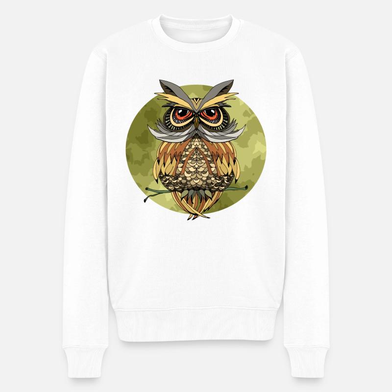 Vogel - Männer Premium Bio Pullover - Weiß