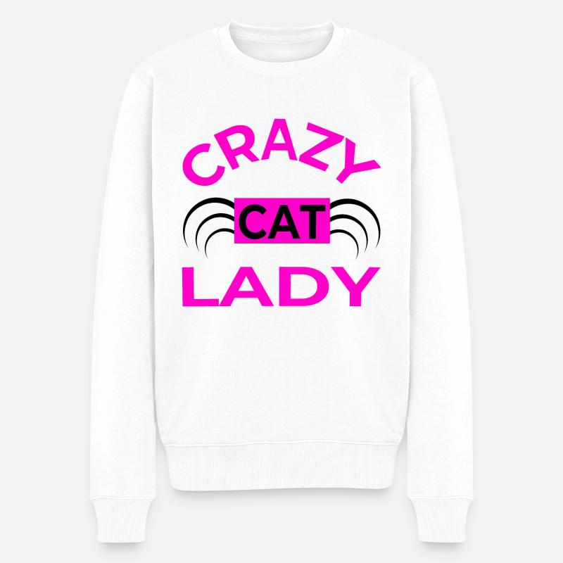 Katze - Männer Premium Bio Pullover - Weiß