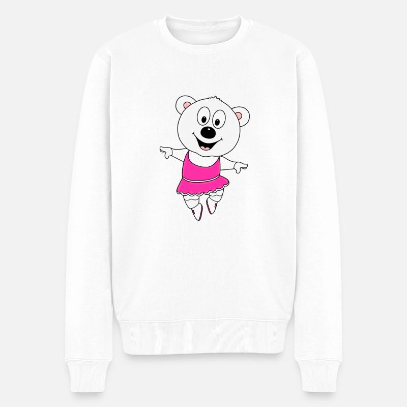 EISBÄR - TANZEN - BALLETT - BALLERINA - TIERISCH - Männer Premium Bio Pullover - Weiß