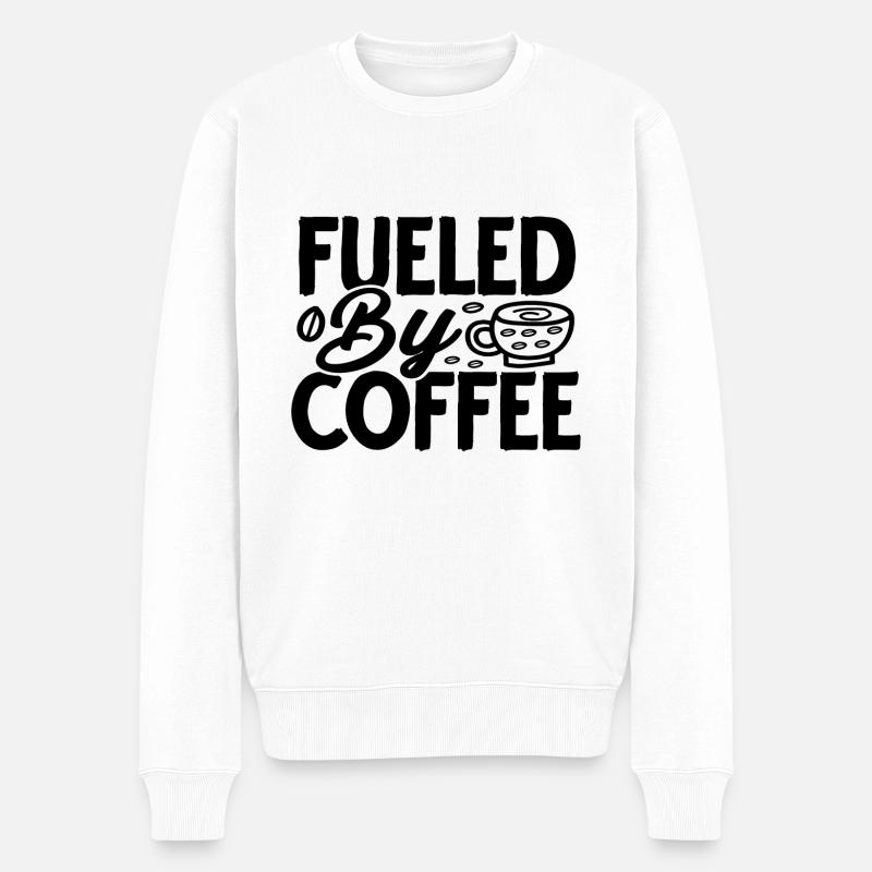 Fueled by Coffee - Männer Premium Bio Pullover - Weiß