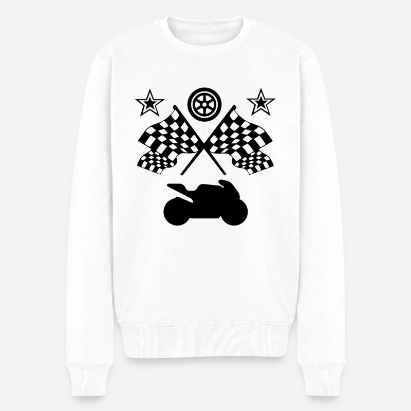 Motorrad - Männer Premium Bio Pullover - Weiß