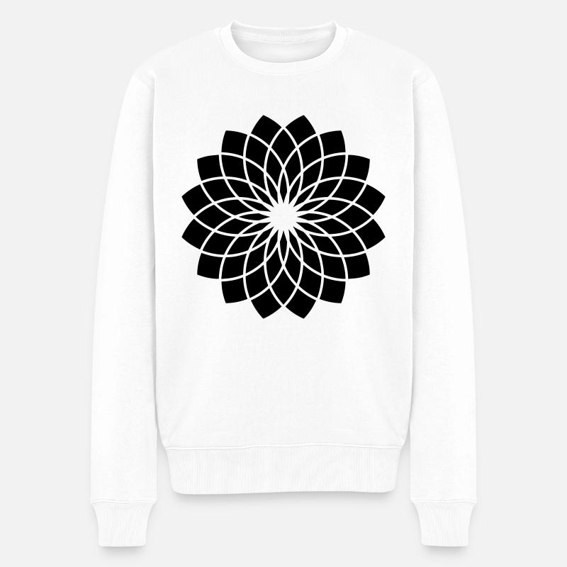 The Black Lotus - Männer Premium Bio Pullover - Weiß