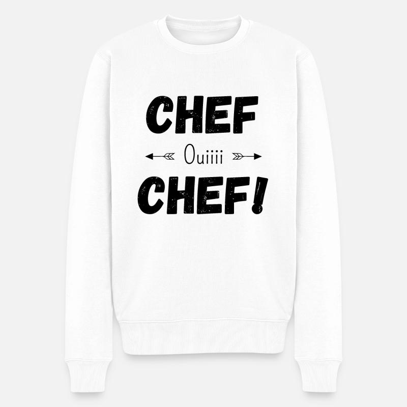 Chef oui chef - Pull Premium bio Homme - blanc