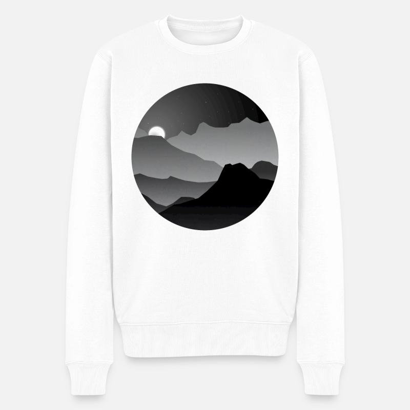 Dunkle Landschaft - Männer Premium Bio Pullover - Weiß