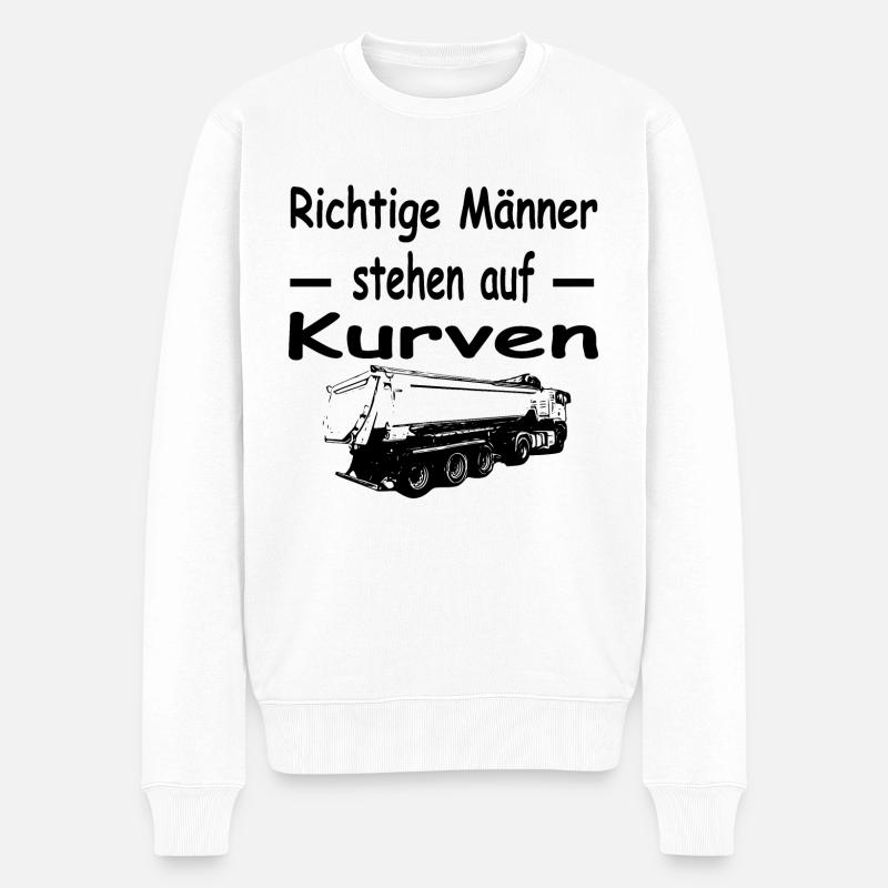 Truck - Männer Premium Bio Pullover - Weiß