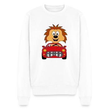 IGEL - AUTO - TIER - TIERISCH - KIND - BABY - Männer Premium Bio Pullover - Weiß - Vorne - Thijin (182cm)