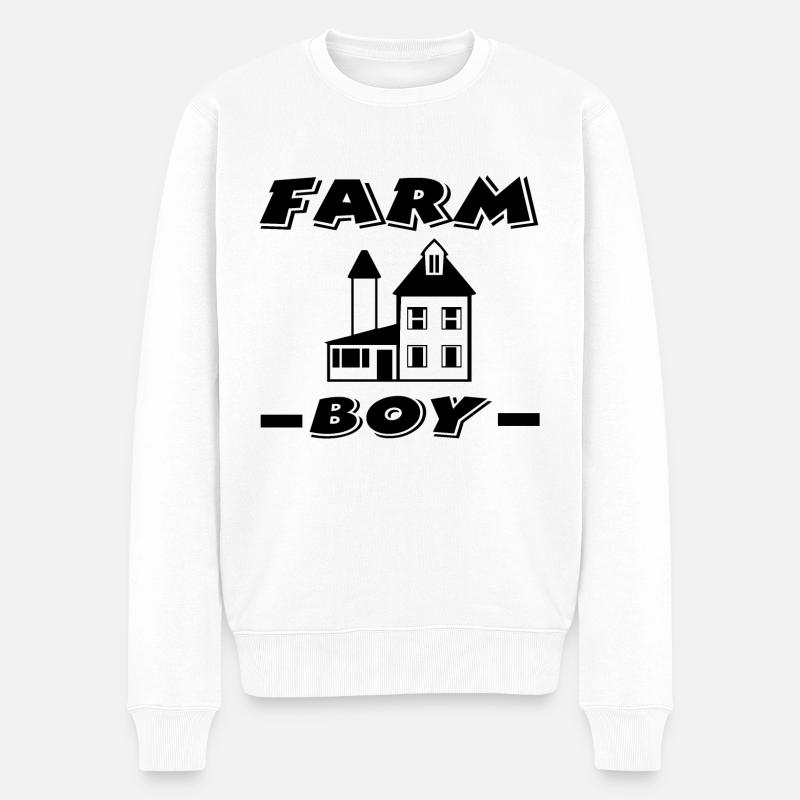 Bauernhof - Männer Premium Bio Pullover - Weiß