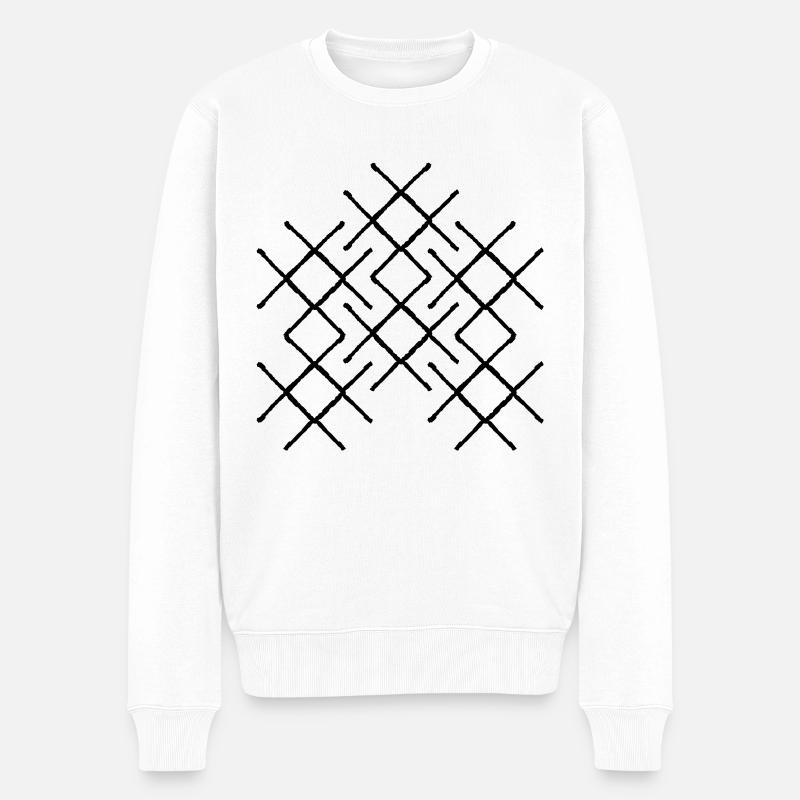 Tribal Star - Männer Premium Bio Pullover - Weiß